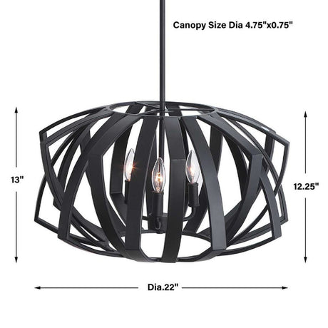 Black Geometric Pendant Lamp | Uttermost Thales - www.oroa.com