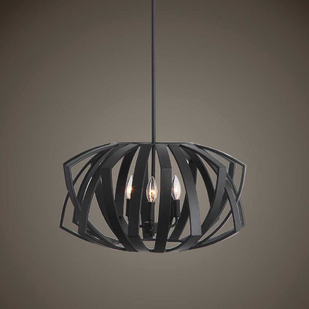 Black Geometric Pendant Lamp | Uttermost Thales - www.oroa.com