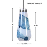 White & Blue Glass Pendant Lamp | Uttermost Windswept