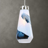 White & Blue Glass Pendant Lamp | Uttermost Windswept