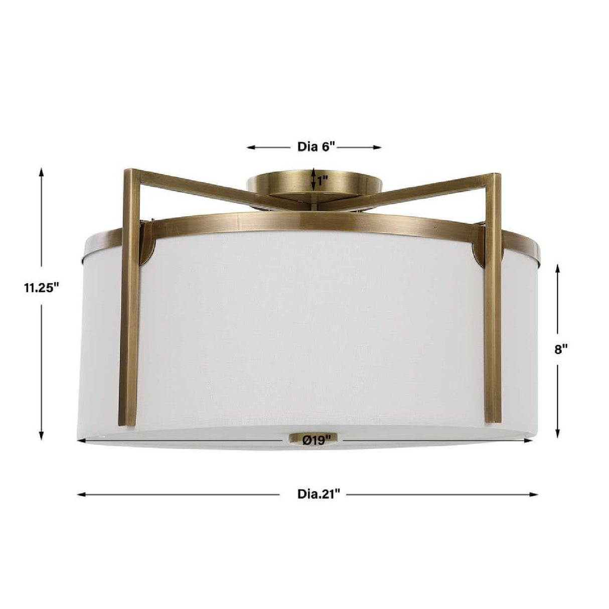 White Linen Ceiling Lamp | Uttermost Colfax - www.oroa.com