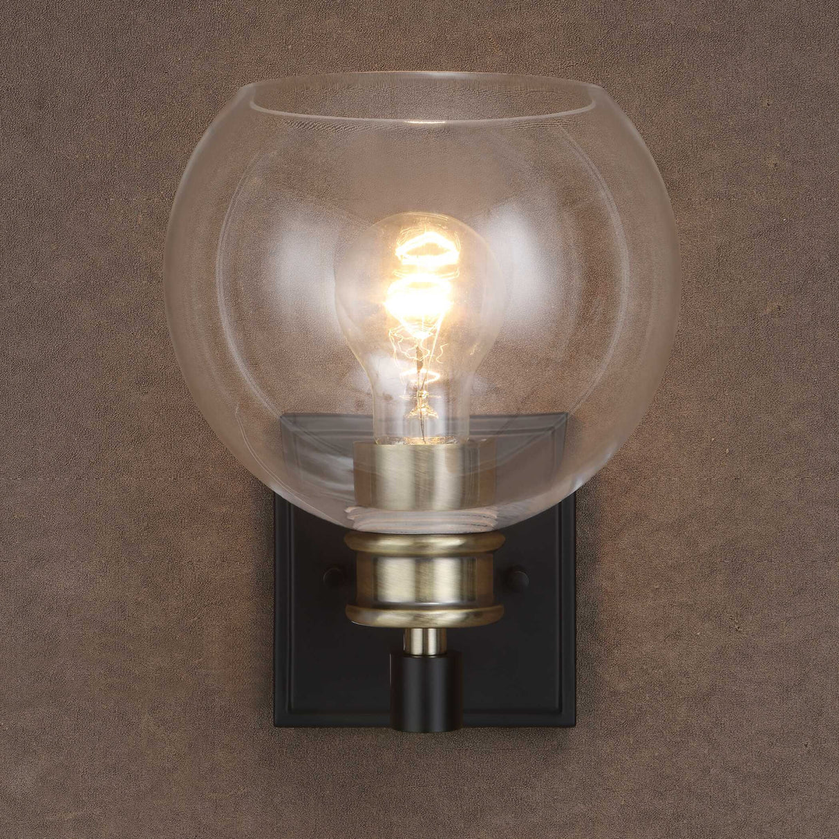 Modern European furniture - Clear Round Glass Wall Lamp - www.oroa.com