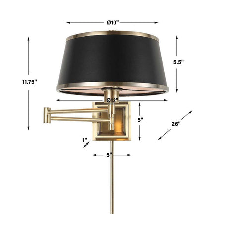 Modern European furniture - Black Leather Look Wall Lamp - www.oroa.com