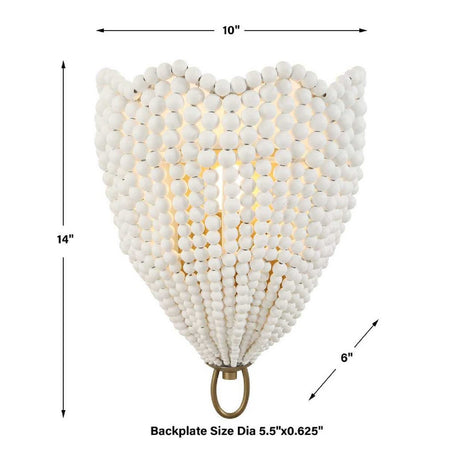 Modern European furniture - White Wooden Beads Wall Lamp - www.oroa.com
