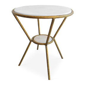 White Marble Round Side Table by Uttermost Refuge