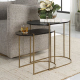 Modern European furniture - Oval Black Ash Nesting Tables (2) - www.oroa.com