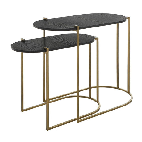 Modern European furniture - Oval Black Ash Nesting Tables (2) - www.oroa.com