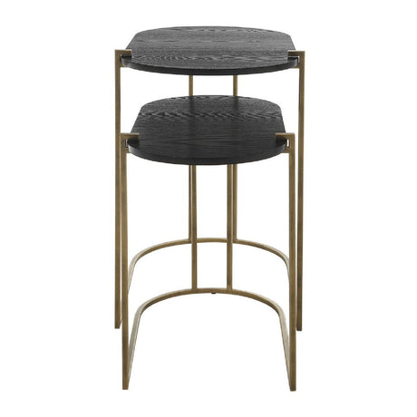 Modern European furniture - Oval Black Ash Nesting Tables (2) - www.oroa.com