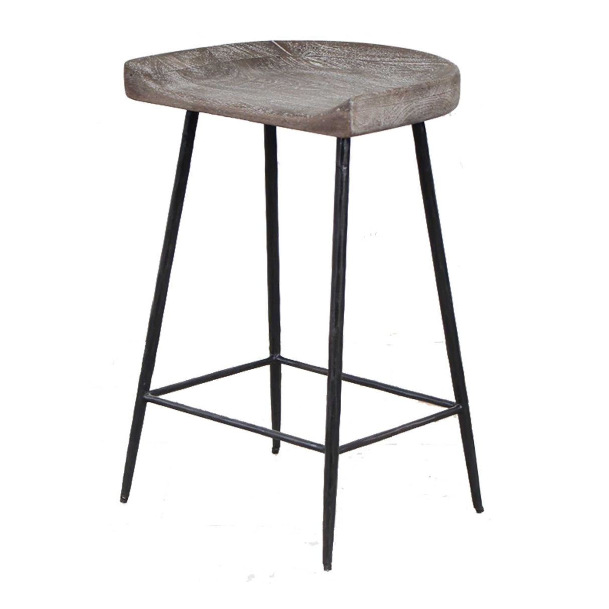   Curved Mango Wood Counter Stool | Oroa.com