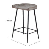 Modern European furniture - Curved Mango Wood Counter Stool - www.oroa.com