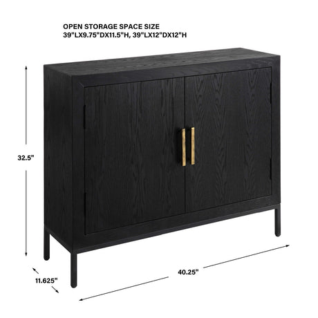 2-Door Oak Veneer Cabinet | Uttermost Front Range