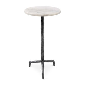 Modern European furniture - White Marble Pedestal Drink Table - www.oroa.com