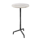 Modern European furniture - White Marble Pedestal Drink Table - www.oroa.com
