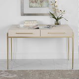 Modern European furniture - White Shagreen 2-Drawer Desk - www.oroa.com