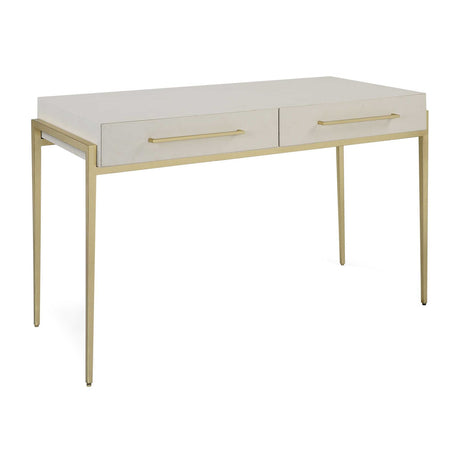Modern European furniture - White Shagreen 2-Drawer Desk - www.oroa.com