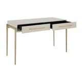 Modern European furniture - White Shagreen 2-Drawer Desk - www.oroa.com