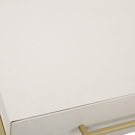 Modern European furniture - White Shagreen 2-Drawer Desk - www.oroa.com