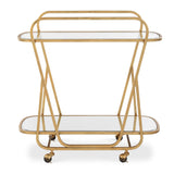 Modern European furniture - Antique Brass Serving Cart - www.oroa.com
