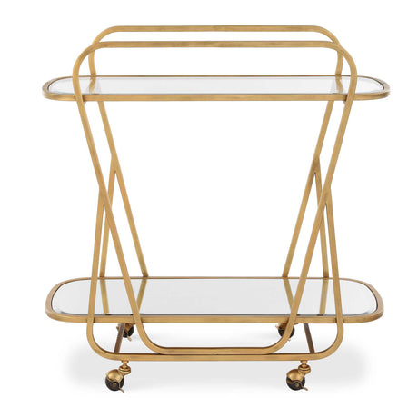 Modern European furniture - Antique Brass Serving Cart - www.oroa.com
