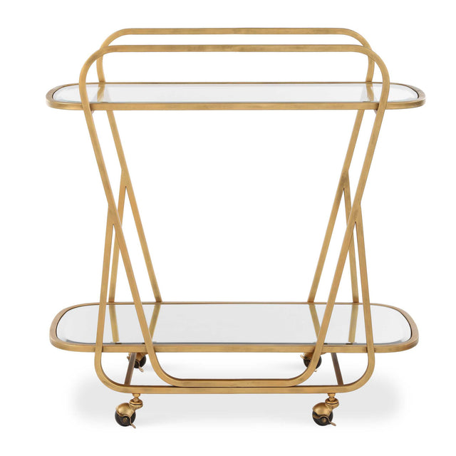 Modern European furniture - Antique Brass Serving Cart - www.oroa.com