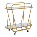 Modern European furniture - Antique Brass Serving Cart - www.oroa.com