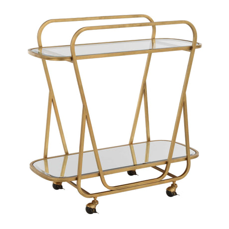 Modern European furniture - Antique Brass Serving Cart - www.oroa.com