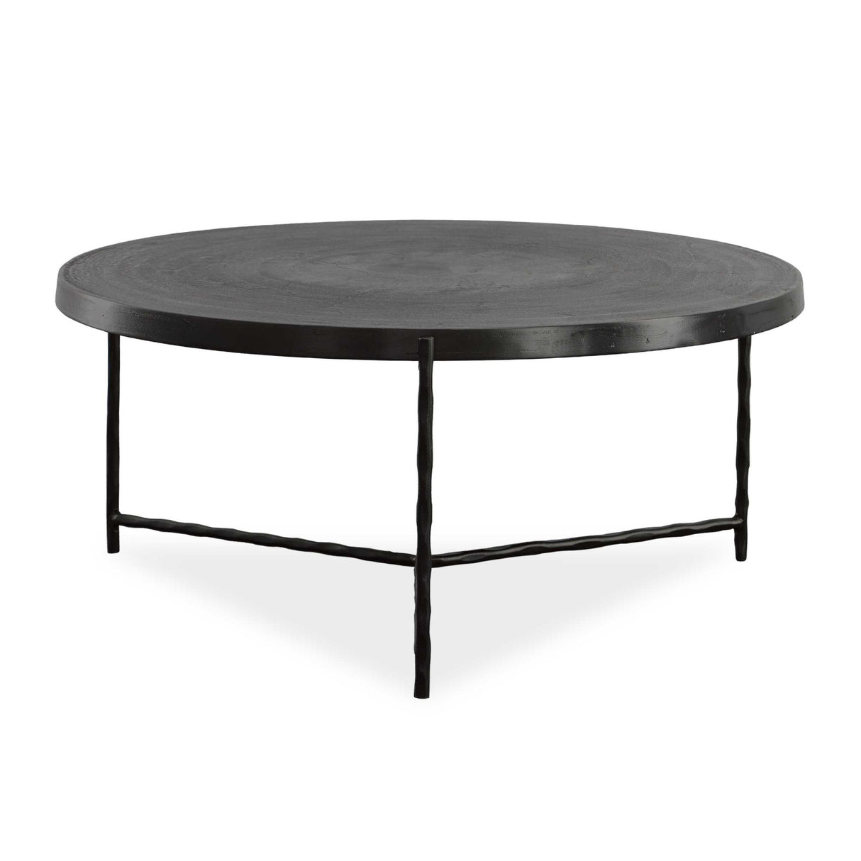 Modern European furniture - Black Aluminum Round Coffee Table - www.oroa.com