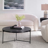 Modern European furniture - Black Aluminum Round Coffee Table - www.oroa.com