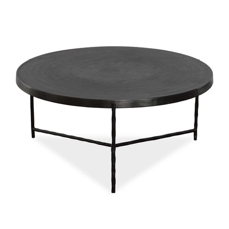 Modern European furniture - Black Aluminum Round Coffee Table - www.oroa.com