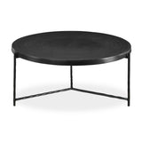 Modern European furniture - Black Aluminum Round Coffee Table - www.oroa.com