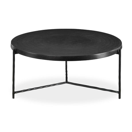 Modern European furniture - Black Aluminum Round Coffee Table - www.oroa.com