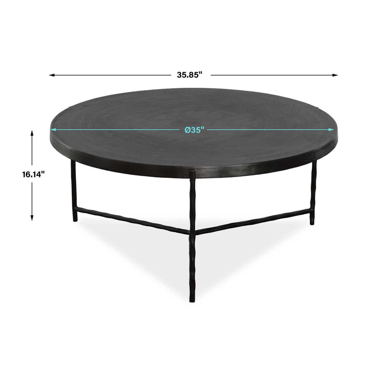 Modern European furniture - Black Aluminum Round Coffee Table - www.oroa.com