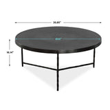 Modern European furniture - Black Aluminum Round Coffee Table - www.oroa.com