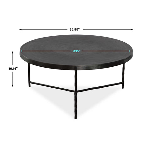 Modern European furniture - Black Aluminum Round Coffee Table - www.oroa.com