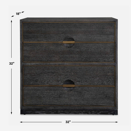 Modern European furniture - Dark Oak 4-Drawer Chest - www.oroa.com