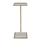 Modern European furniture - White Marble C-Shaped Drink Table - www.oroa.com