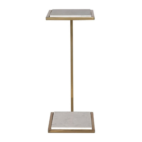 Modern European furniture - White Marble C-Shaped Drink Table - www.oroa.com