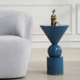 Blue Geometrical Accent Table | Uttermost Trig