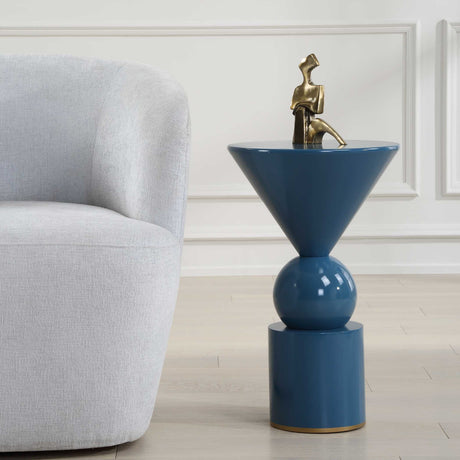 Blue Geometrical Accent Table | Uttermost Trig