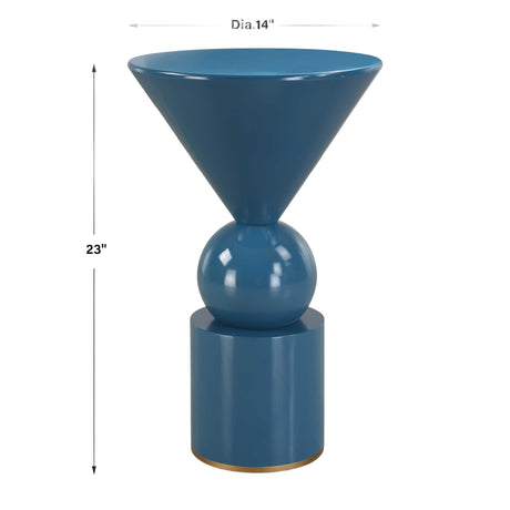 Blue Geometrical Accent Table | Uttermost Trig