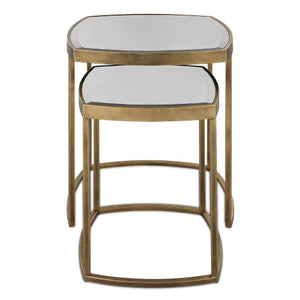   Beveled Mirror Nesting Side Tables (2) | Oroa.com