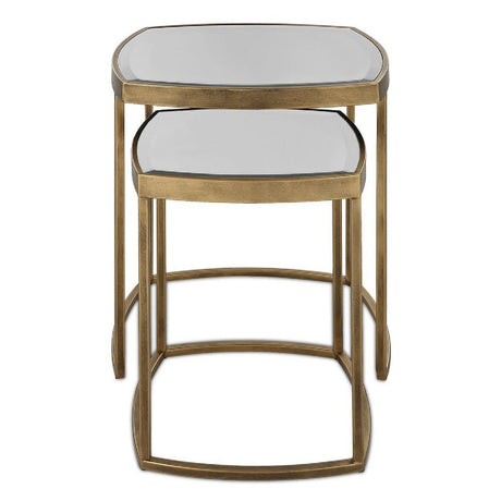 Modern European furniture - Beveled Mirror Nesting Side Tables (2) - www.oroa.com