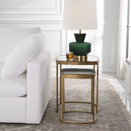 Modern European furniture - Beveled Mirror Nesting Side Tables (2) - www.oroa.com