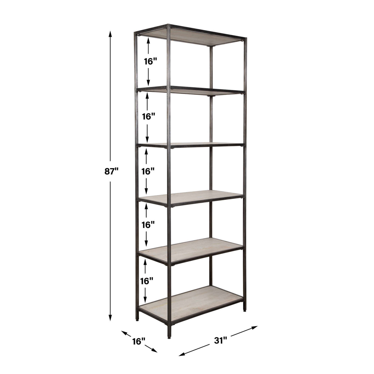 Modern European furniture - Whitewashed Mango Wood Bookshelf - www.oroa.com