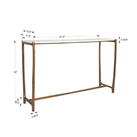 Gold Framed Marble Console Table by Uttermost Affinity, alternate view 4