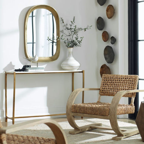 Gold Framed Marble Console Table by Uttermost Affinity, alternate view 2