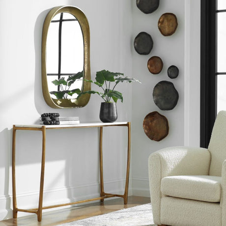 Gold Framed Marble Console Table by Uttermost Affinity, alternate view 5