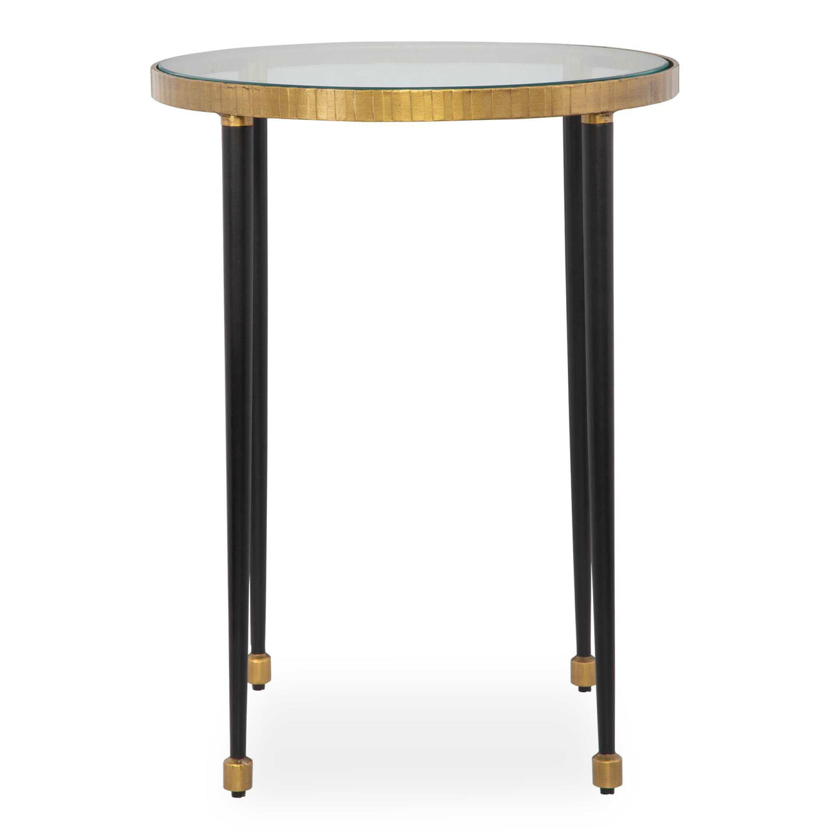   Gold Rimmed Glass Side Table | Oroa.com