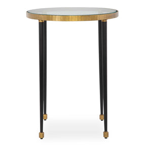 Gold Rimmed Glass Side Table by Uttermost Stiletto