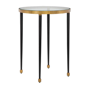   Gold Rimmed Glass Side Table | Oroa.com